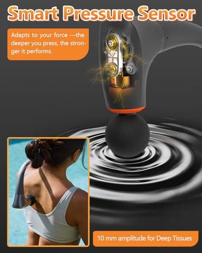 Convertible Massage Gun Deep Tissue for Back Neck Muscle Pain Relief - Electric Handheld Percussion Shoulder Massager Tool with Detachable Long Handle Portable Case，FSA-HSA Eligible 5