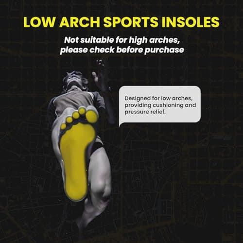 Running Sports Insoles Plantar Fasciitis - Welnove Athletic Inserts Arch Support for Flat Feet - Shock Absorption Insoles Foot Pain Fatigue Relief, Enhance Performance, Fit Most Shoes, Men Women (M) 5