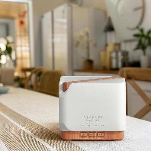 ASAKUKI 700 ml Premium Essential Oil Diffuser, 5 in 1 Ultrasonic Aromatherapy Fragrant Oil Vaporizer Humidifier, Timer and Auto-Off Safety Switch, 7 LED Light Colors 9