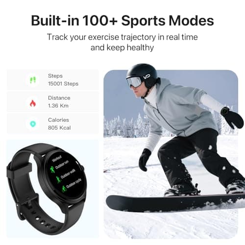DIVElink Smart Watch, HD Smartwatch for Men Women (Answer/Make Calls), Fitness Watch with 100+ Sport Modes, IP68 Waterproof/Heart Rate/Sleep Monitor, Activity Trackers for iOS/Android 5
