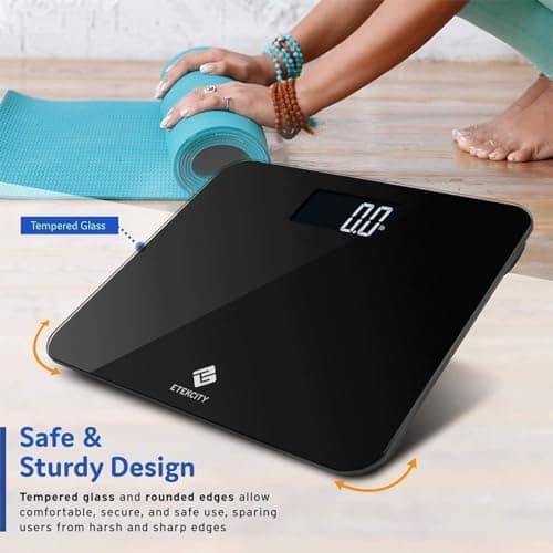 Etekcity Scale for Body Weight, Bathroom Digital Weighing Machine, Extra Wide Platform, High Capacity, Accurate and Safe, Large Backlit LCD Display, 440 lb, Tempered Glass 7
