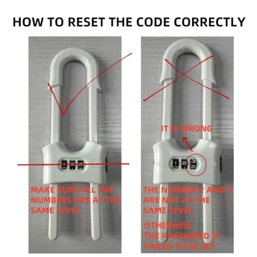 4 Pack Child Proof Sliding Cabinet Door Code Locks Baby Safety Cupboard Locks Adjustable U Shaped Cabinet Latches for Knob Handle Drawers Closet Plastic (4 PCS, White) 7