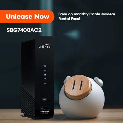 ARRIS (SBG7400AC2) - Modem Router Combo - Fast DOCSIS 3.0 & AC2350 WiFi, [Check with your provider for compatibility], Four 1 Gbps Ports, Up to 960 Mbps Max Internet Speed 11