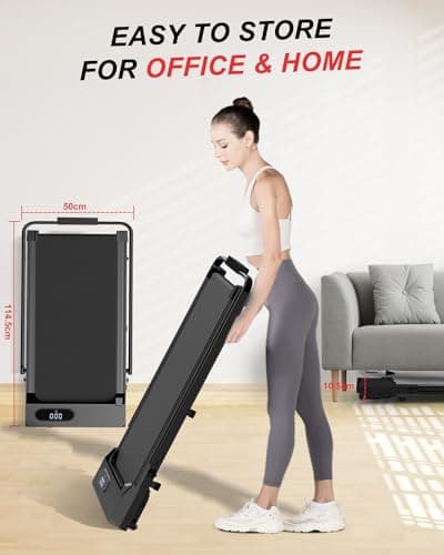 Walking Pad Treadmill - 2.5HP Low Noise Walking Pad with Incline, Small Desk Treadmill with 320LBS Capacity, Portable Compact Treadmills for Home Office, Remote Control & LED Display (Black) 7