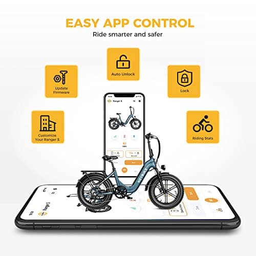 Heybike Ranger S Electric Bike for Adults, Foldable 1500W Peak Motor Ebike, 20" Fat Tire Step-Thru Electric Bicycle, 48V 14.4AH Removable Battery Commuter E Bike, 7-Speed Hydraulic Fork 6