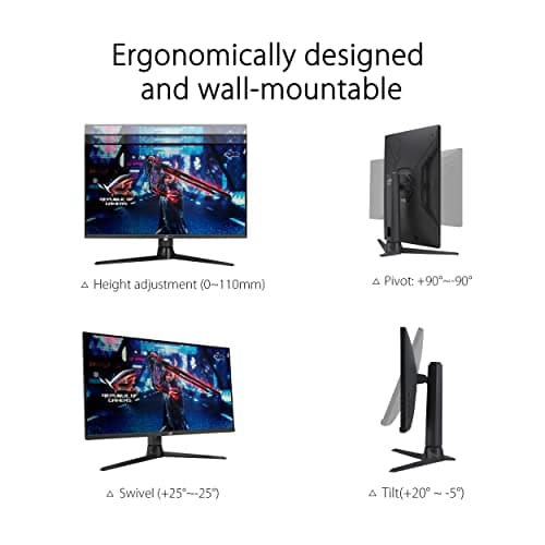 ASUS ROG Strix 27” 1440P Gaming Monitor (XG27AQMR) - 27”, QHD (2560 x 1440), Fast IPS, 300Hz, 1ms, G-SYNC Compatible, FreeSync Premium Pro, Extreme Low Motion Blur Sync, DisplayPort, DisplayHDR 600 5