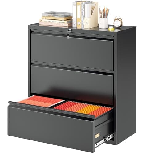 Greenvelly 3 Drawer Lateral File Cabinet for Legal/Letter/A4/F4 Size