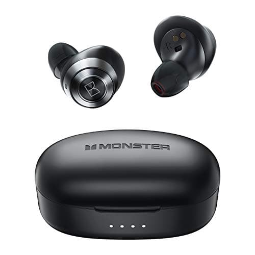 Monster Achieve 100 AirLinks Wireless Earbuds,Super Fast Charge,Bluetooth 5.0 in-Ear Stereo Headphones with USB-C Charging Case,Built-in Mic for Clear Calls,Water Resistant Design for Sports