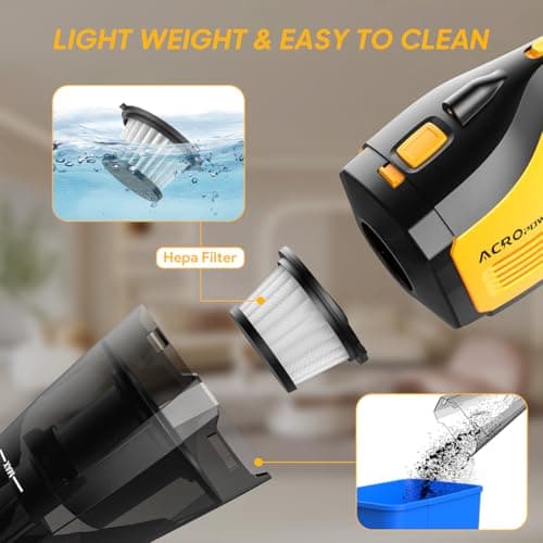 Handheld Vacuum Cleaner for Dewalt 20V Max Battery(Without Battery), Brushless Motor 14000Pa Cordless Car Vacuum Cleaner, Variable Speed Low-Noise Home Vacuum 5
