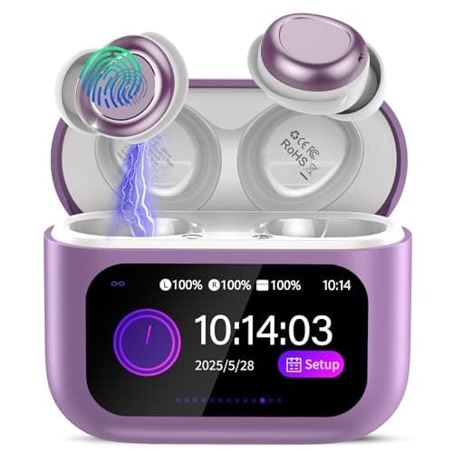 Sleep Earbuds Bluetooth 5.4 in Ear Touch Screen Sleep Headphones, Small Design Mini Sleep Earbuds for Side Sleepers with Sleep Mode, 48H Playtime Sleep Earphones Clear Calls, 5 EQ Modes, Lavender