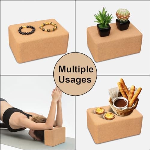 Hatha Yoga Cork Yoga Block, Natural Cork from Portuguese, Premium Brick 9"x6"x3", Eco-Friendly Yoga Accessories for Yoga, Pilates & Stretching 8