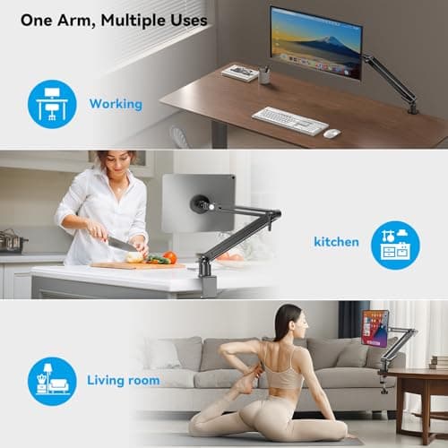 Jakeko Strong Magnetic Portable Monitor Desk Clamp - 75mm VESA Mount 4.7" 12.9" 15.6" 16" 17.3" 18.5 inch 360° Rotate Base Tablet Holder Arm JK07B1 7