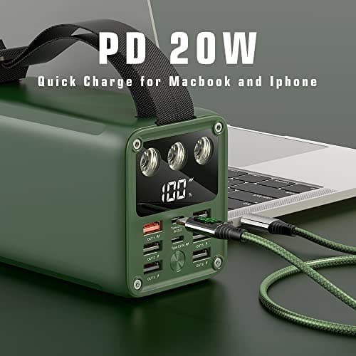 60000mAh High Capacity Power Bank Fast Charging 22.5W Max PD 3.0 20W Portable USB C Battery Packs with 7 Outputs & LCD Display Battery Bank for iPhone, Samsung, iPad ,Macbook & Outdoors Camping 7