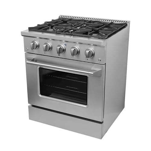 DUURA Elite Gas Range with 4 Burner Cooktop Freestanding with Porcelain Convection Oven and Broil Function, Continuous Grates with Stainless Steel Construction, 30-Inch, Metallic 9