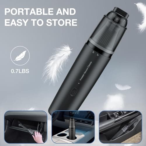 LYFUHUI Car Handheld Vacuum Cordless 13000 PA Suction Power, Portable Mini Vacuum Cleaner, Black 6