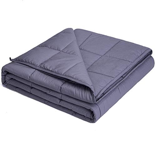 KPBLIS Weighted Blanket 20 lbs 60" x 80" for 180-220 lbs, 7 Layers Heavy Blanket with Cooling Breathable Cotton and Glass Beads, Dark Gray