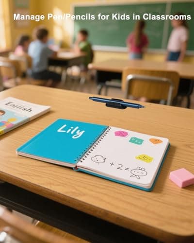 Tiizze 10 Pack Adhesive Pencil Holder for Desk, Silicone Pen Holder for Wall, Clipboard & Laptop with 15 Upgraded Sticky Pads, Rugged Grip Pencil Holders for Classroom Teacher Essentials (Black) 5