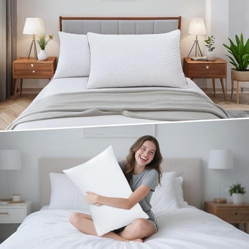 Mooppom Cooling Pillows for Sleeping, Shredded Memory Foam Cooling Pillow for Hot Sleepers, Cool Bed Pillows for Side Back Stomach Sleepers(Queen) 7