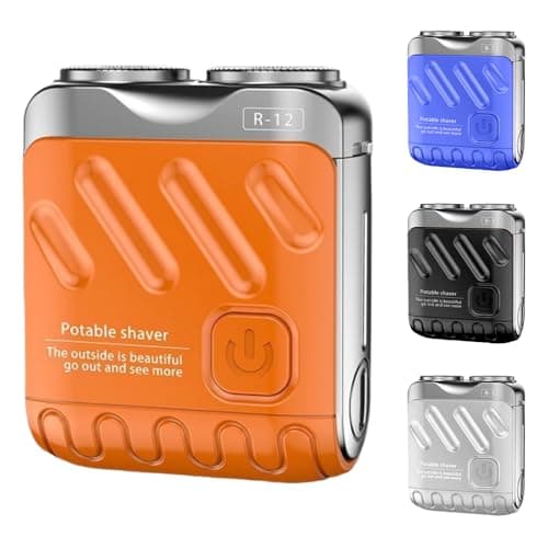Portable Rotary Dual Ring Electric Shaver, 2025 Premium One-Button Long Lasting Mini Rotary Dual Ring Electric Razor for Men, Compact USB Rechargeable Shaver for HomeTravel (Orange)
