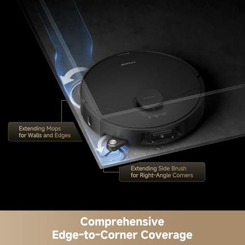 DREAME L40s Ultra Robot Vacuum and Mop, Auto-Empty, Mop Self-Cleaning, 1,9000Pa Suction, 100% Detangling DuoBrush, Extending Mops and Side Brush, 40mm Obstacle Clearing, App & Voice Control (Black) 7