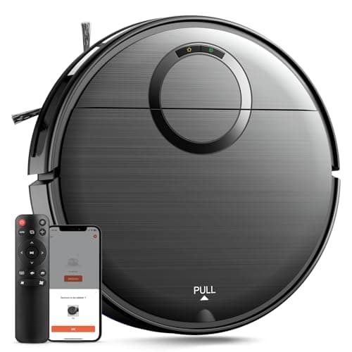 UMMUND Robot Vacuum and Mop Combo, 2 in 1 Mopping Robotic Vacuum Cleaner with Schedule, Wi-Fi/App/Remote, Max Suction 2000Pa, Self-Charging, Slim, Ideal for Hard Floor, Pet Hair, Low-Pile Carpet