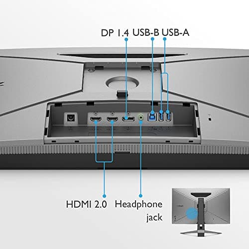 BenQ MOBIUZ EX2710Q Gaming Monitor 27" QHD 1440p 165Hz 1ms | IPS | HDRi | DCI-P3 | Freesync Premium | Eye-Care Tech | Adjustable Height, Swivel & Tilt | 2.1Ch Speakers | DisplayPort | HDMI | USB Hub 7