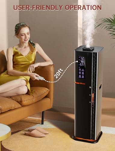 2.64Gal Humidifiers for Bedroom Large Room, Warm and Cool Mist up to 500ft², Top Fill Diffuser Ambient Light, 3 Mist Modes, 24H Timer, 35dB Quiet Humidifier for Home Office Plants 9