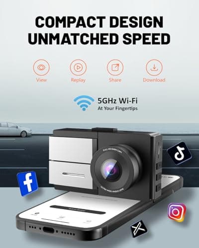Sprleaf 4-Channel Dash Cam with Front and Rear Cameras, 360° Dashcam,128GB Card Included, 5G Wi-Fi and App Control, Night Vision, WDR, 24-Hour Parking Mode, Collision Detection 5