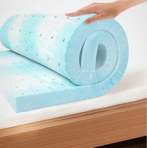 EGO Topper 2 Inch Twin Memory Foam Mattress Topper, Gel Foam Mattress Topper for Pressure Relief, Ventilated Design Bed Topper in a Box, CertiPUR-US Certified, 38"×75", Medium 9