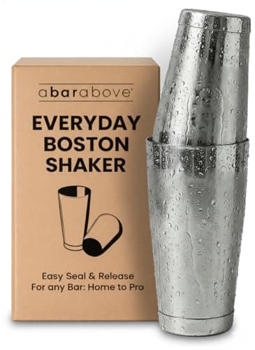 A Bar Above Professional Boston Shakers Set 18 oz Weighted Stainless Steel Cocktail Shaker Set for Bartenders, Premium 304 Steel Bar Shaker, Essential Bartending Tools for Mixing Drinks