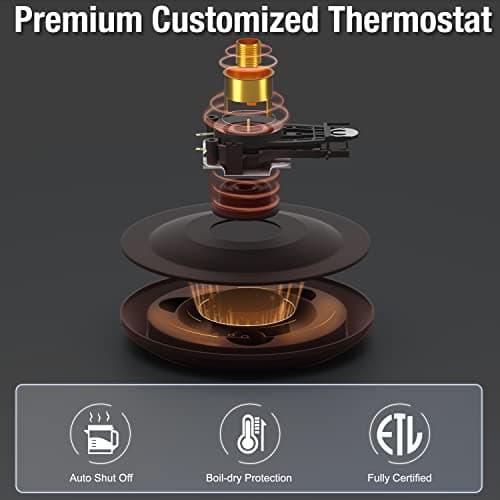 Dezin Electric Kettle, BPA-Free 2L Electric Water Heater, Glass Electric Tea Kettle, 304 Stainless Steel Hot Water Kettle Warmer with Fast Boil, Auto Shut-Off & Boil Dry Protection, for Coffee, Tea 5