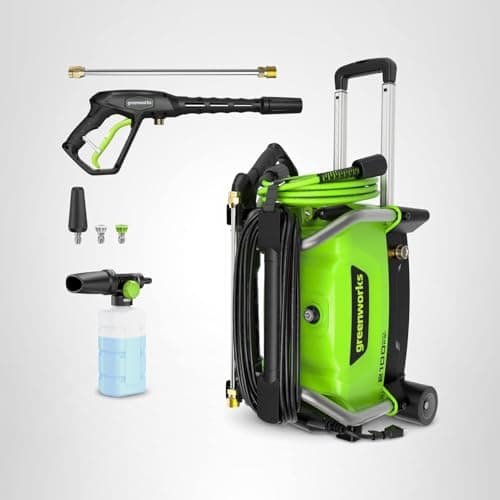 Greenworks 2100 PSI (SGS Certified) 1.2 GPM 13Amp Compact Electric Pressure Washer Telescoping Handle Power Washer for Cars, Driveways, Patios, Patio Furniture & Around Pools 16