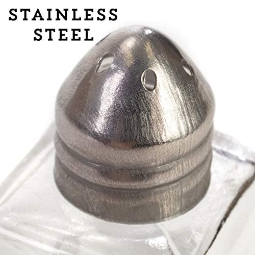 Back of House Ltd. Salt & Pepper, Spices, Seasonings Shakers - Stainless Steel & Glass Restaurant Home Kitchen - 12 Mini 6