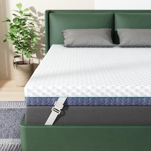 Releep 3 Inch Firm Mattress Topper King Size, Memory Foam Bed Topper with Soft & Firm Options for Back Pain Relief, Mattress Topper with 2-Sided Cover, Ergonomic 5-Zone Design, CertiPUR Certified
