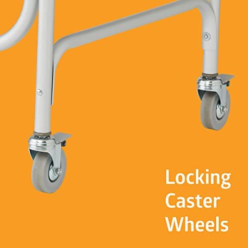 Medline Aluminum Padded Shower Chair Commode with 4 Locking Casters, 300 lbs. Capacity — For Restroom, Bathroom & Wheelchair Transfer to Toilet, 1 Ct. 6