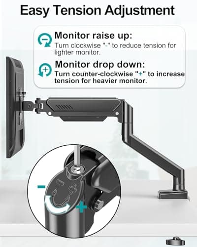 Dual Monitor Arm Desk Mount Fits 13 to 32 inch Computer Screens, Holds 4.4 to 22lbs Display VESA Mount, Adjustable Double Monitor Stand with Clamp/Grommet Base, 75/100mm Bracket, Black, Freelift 7