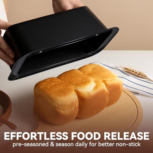 Yoehka 6 Pack Bread Pan Set, Non-Stick 8×4 Loaf Pans for Baking Homemade Bread, Sourdough, Brownies, Cake, Carbon Steel, Rectangle Baking Pans (Black) 5