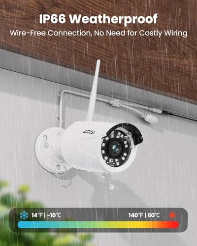 ZOSI 8CH 2K WiFi Security Cameras System Outdoor with 1TB HDD, 8Pcs Weatherproof Plug-in Cameras, Night Vision, Smart Motion Detection, 2K H.265+ 8 Channel Home Surveillance NVR for 24/7 Recording 7