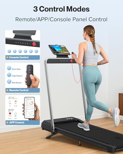 WELLFIT Walking Pad with 10% Incline, Folding Treadmill for Home and Office, 3.0 HP Portable Walking Pad Treadmill with Handle Bar, APP & Remote Control, 320 lbs Capacity 6