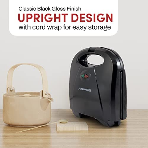 Elite Gourmet Maxi-Matic Electric Nonstick Belgian Waffle Iron Snack Maker Machine, Breakfast, Sandwiches, Compact & Portable, 2 Slice, Black 5