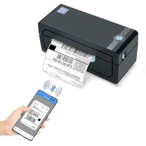 JADENS Bluetooth Thermal Shipping Label Printer – Wireless 4x6 Shipping Label Printer, Compatible with Android, iPhone, Windows & Mac, Widely Used for Ebay, Amazon, Shopify, Etsy, USPS(Blue)