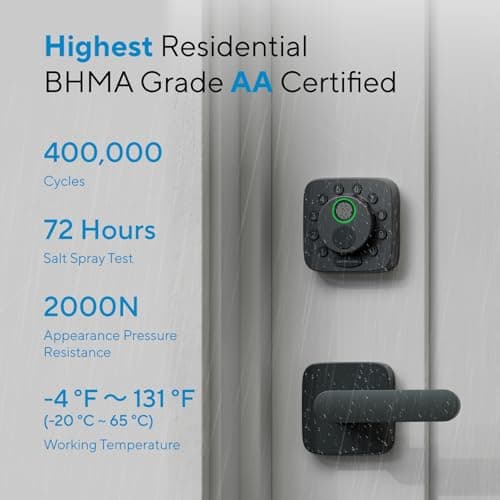 ULTRALOQ Bolt SE Smart Lock, Built-in Wi-Fi, Matter Over Thread, Works with Apple Home, Alexa, Google, 7-in-1 Keyless Entry Deadbolt with Fingerprint ID, App, Keypad, Remote Control, 18 Months Battery 8