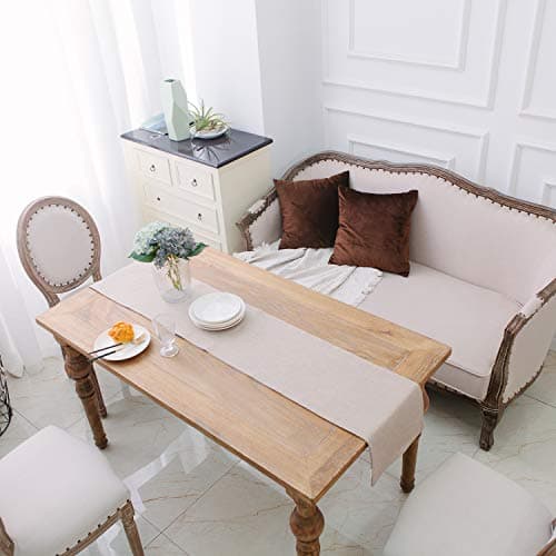 Soft Caddice Faux Linen 2 Piece Fabric in 1 Table Runner, eco-Friendly Fabric Handcrafted Runner, Natural Linen 12 x 36 Inch 3