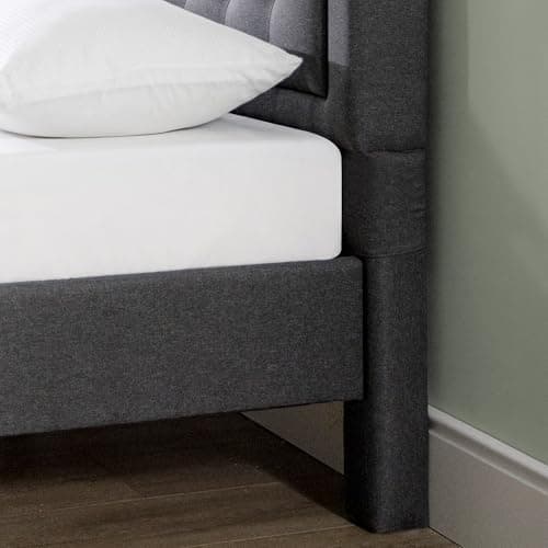 ZINUS Dachelle Upholstered Platform Bed Frame, Mattress Foundation, Wood Slat Support, No Box Spring Needed, Eco Friendly WonderBox (TM) Packaging, Easy Assembly, Dark Grey, King 8