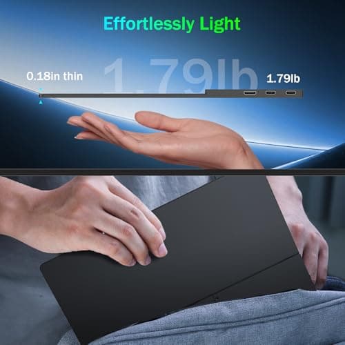 NewHail OLED Portable Monitor 16", 3K 2880x1800 120Hz 0.1ms USB-C HDMI Portable Monitor with 120% DCI-P3 Built-in Kickstand & Speakers for Laptop Windows Mac Phone Switch PS5, Black 7