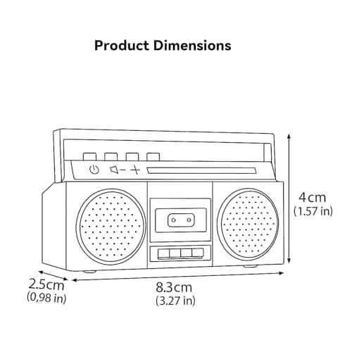 Sourcingbay Portable Mini Bluetooth Speaker, Retro Radio Design with Rechargeable Battery, Dual Speakers,Cool Gagdet for Kids Adults Office Desk Travel 7