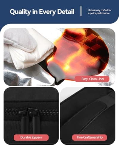 Gloppie Small Lunch Bag for Adults & Kids - Compact Insulated Lunch Box, Durable & Food-Grade Lining | Portable Cooler for Work, School, Travel (Black) 6