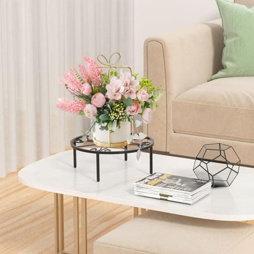 bussdis 10.24IN Short Plant Stand-Heavy Duty Flower Pot Stand, Potted Plant Holder, Anti-rust Metal Plant Pot Shelf for Room Indoor and Outdoor Courtyard, Gardens. 6