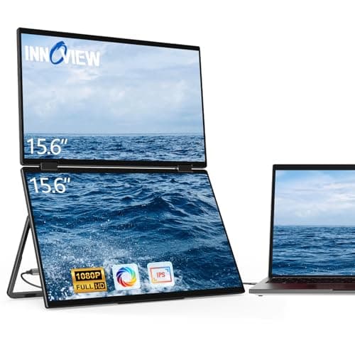 InnoView 15.6 inch Dual Portable Monitor Laptop Extender Monitor 1080P, Black