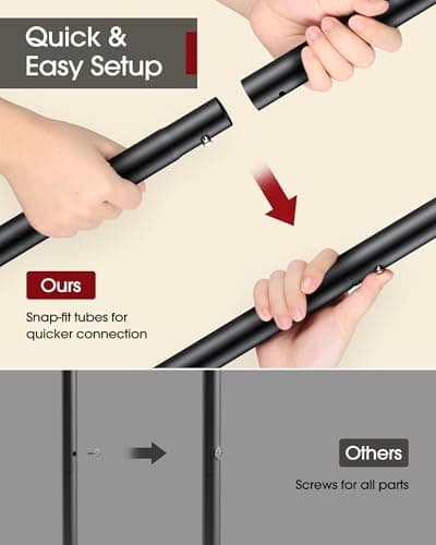 Sakugi Metal Clothes Rack - Double Rod Clothing Rack with Fixed Design and Rolling Wheels, Coat Rack with Built-In Shelf for Closet Organizers and Storage (38.5" x 16.9" x 59.0", Black) 6